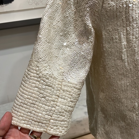 Calypso St Barth White Beaded & Sequin Cropped Jacket. Size Small - Picture 9 of 16